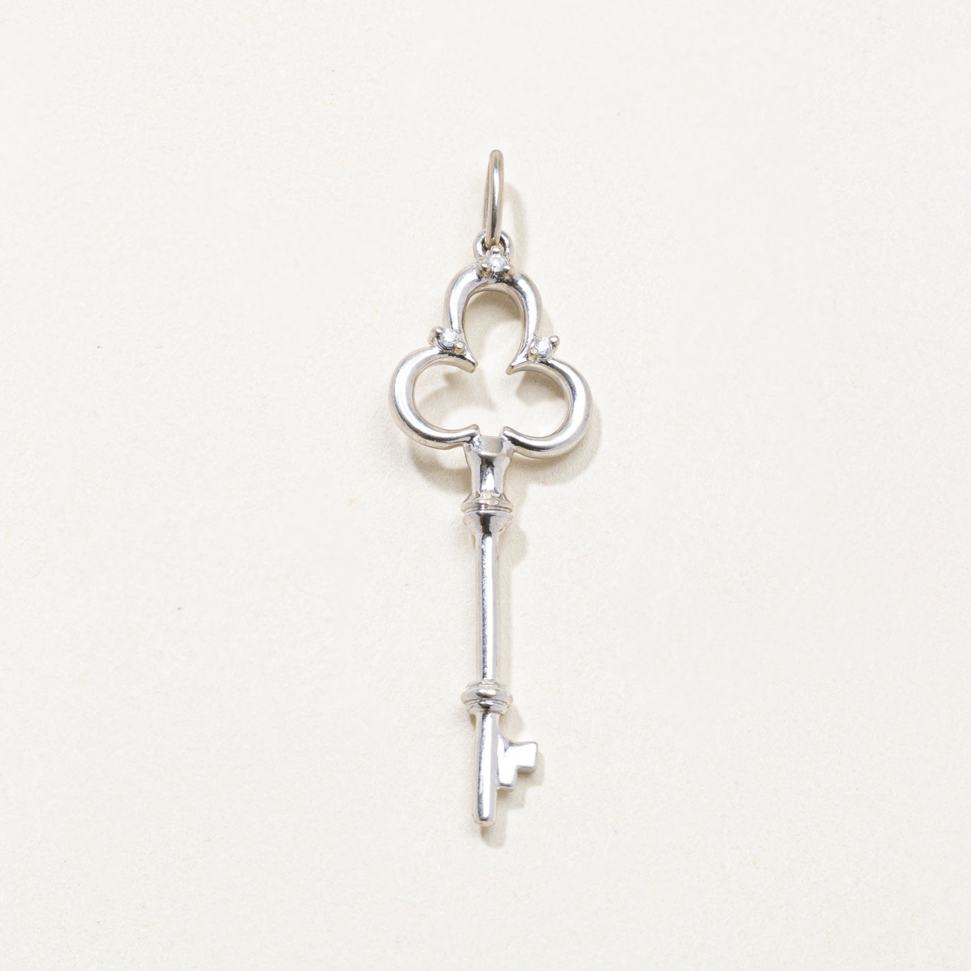 10k White Gold Key Charm