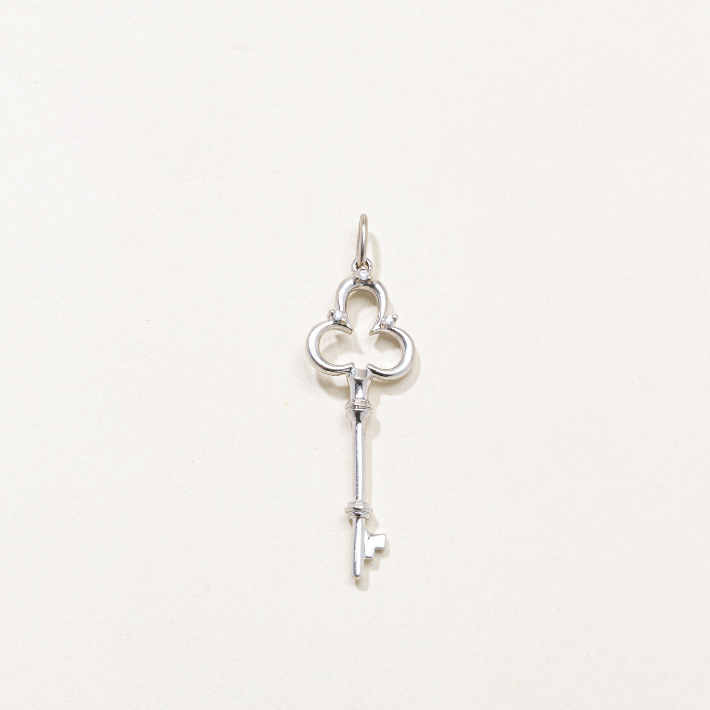 10k White Gold Key Charm