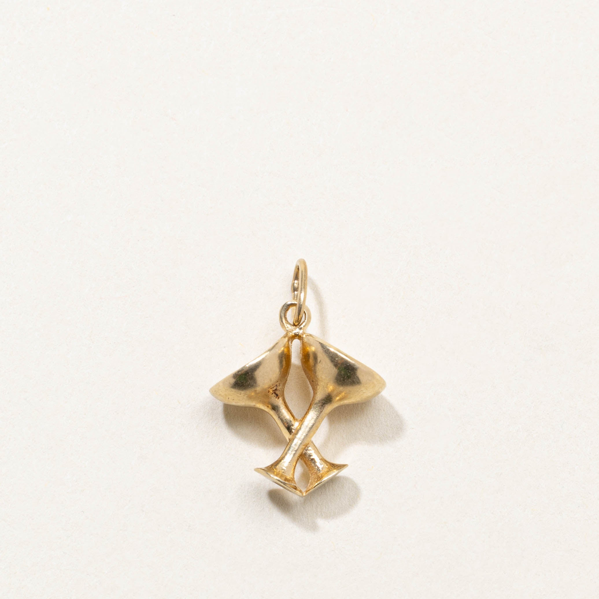 14k Champagne Glasses Charm