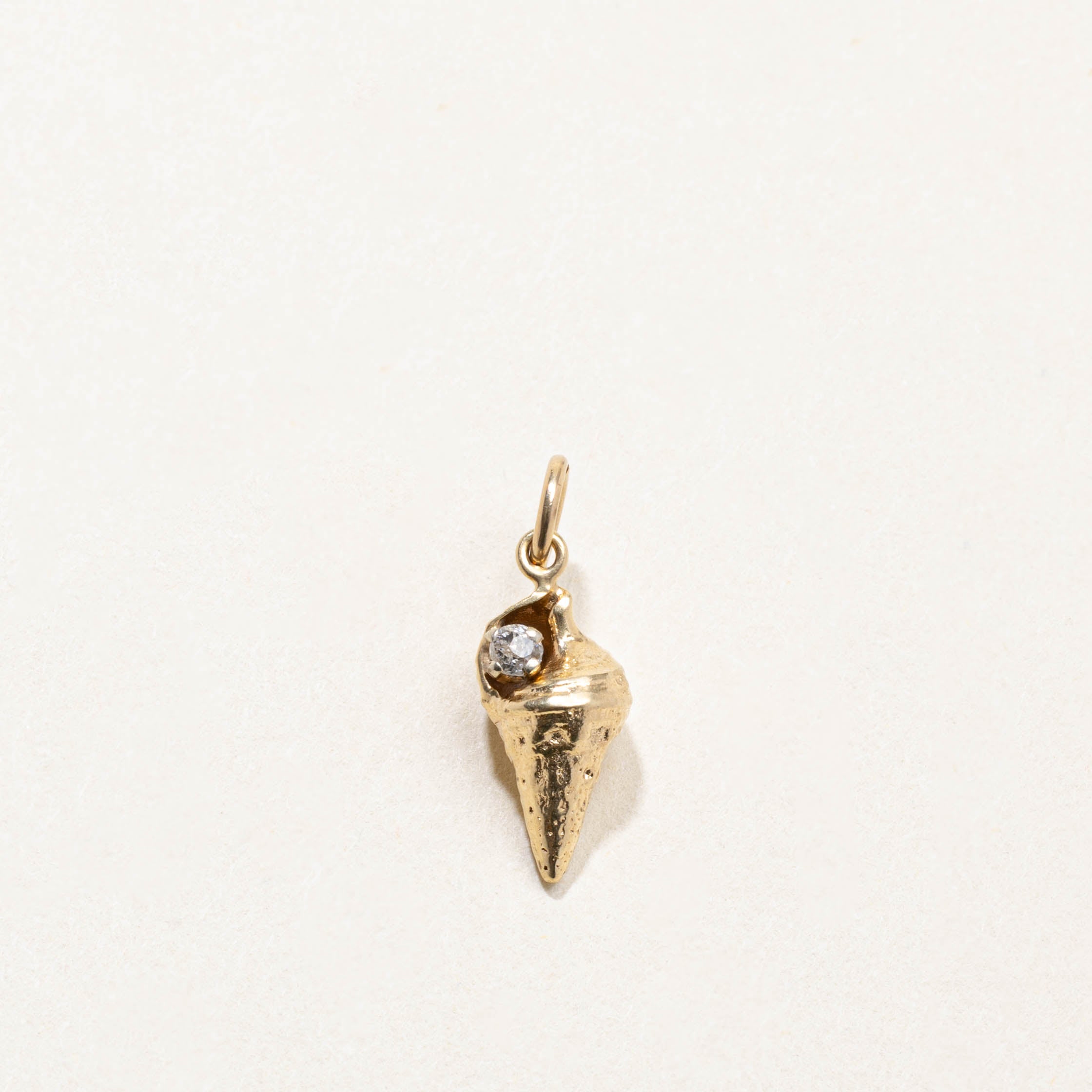 14k Diamond Conch Shell Charm