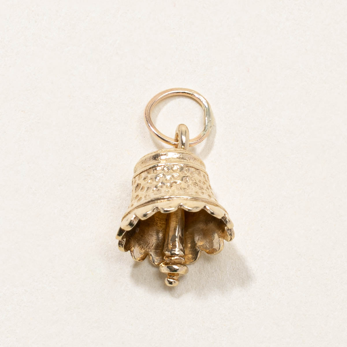 10k Textured Bell Charm