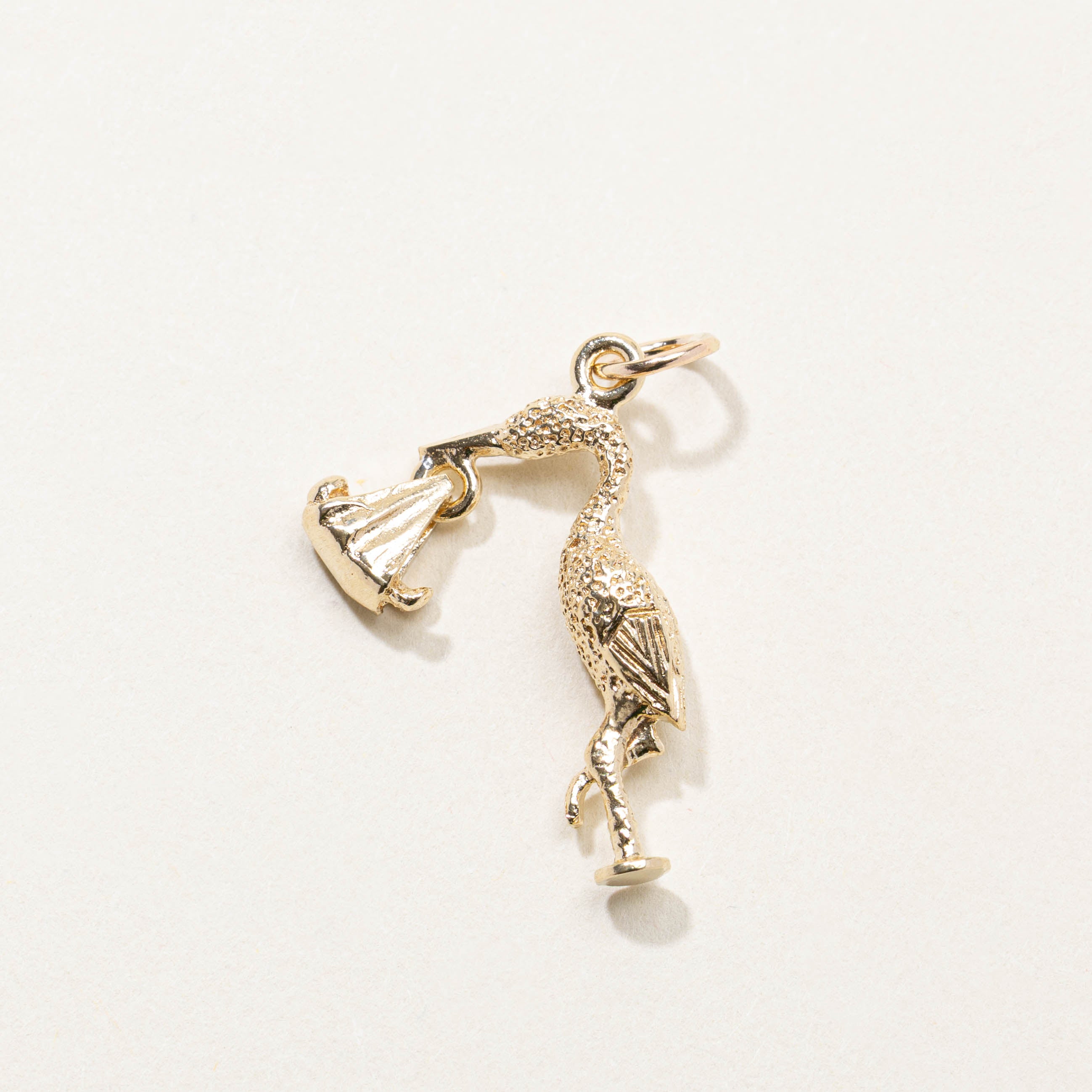 9k Stork Baby Charm
