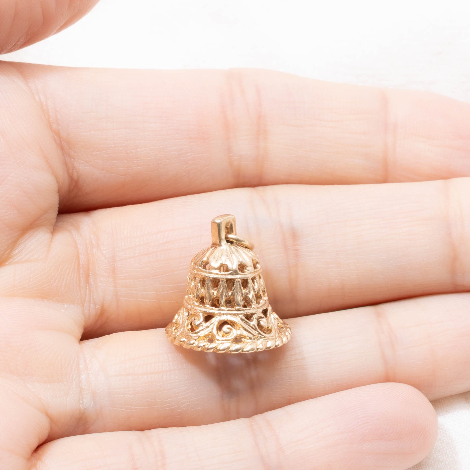10k Ornate Openwork Bell Charm