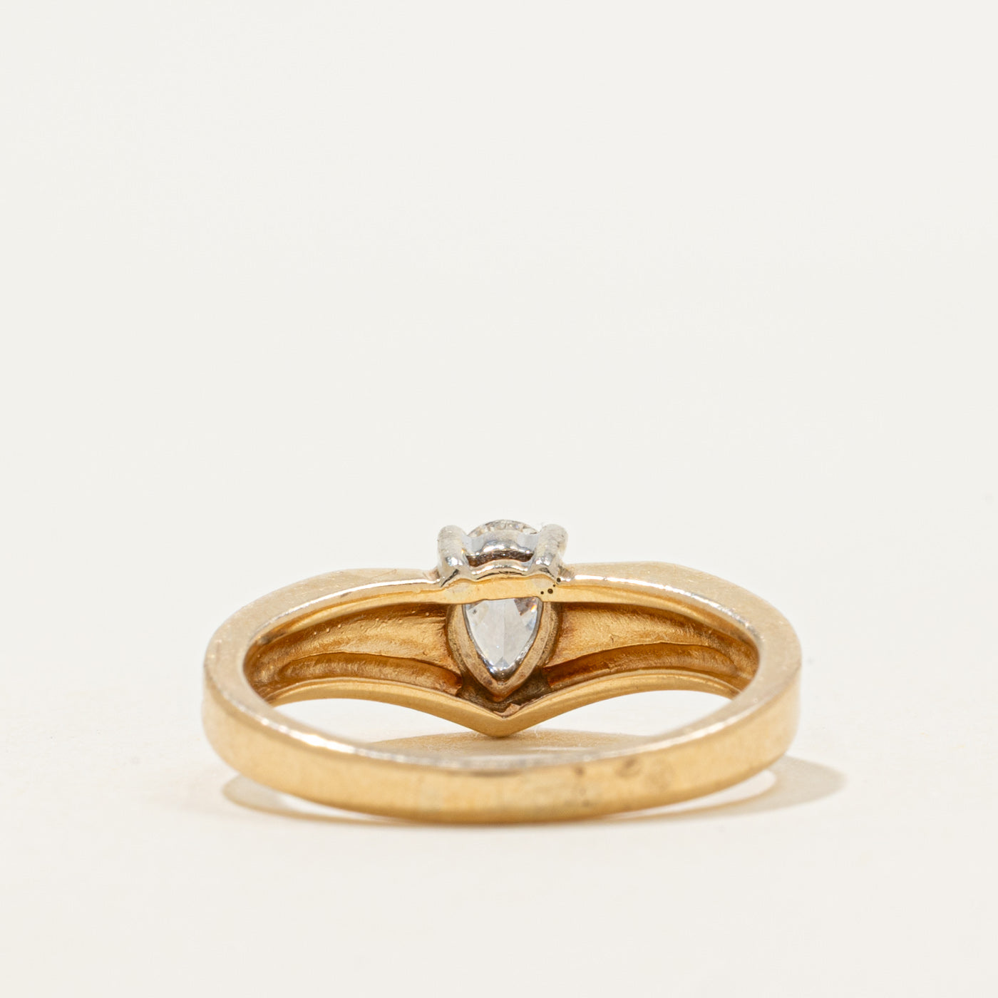 14k Pear Cut Diamond Chevron Ring | 0.30ct | SZ 5.5