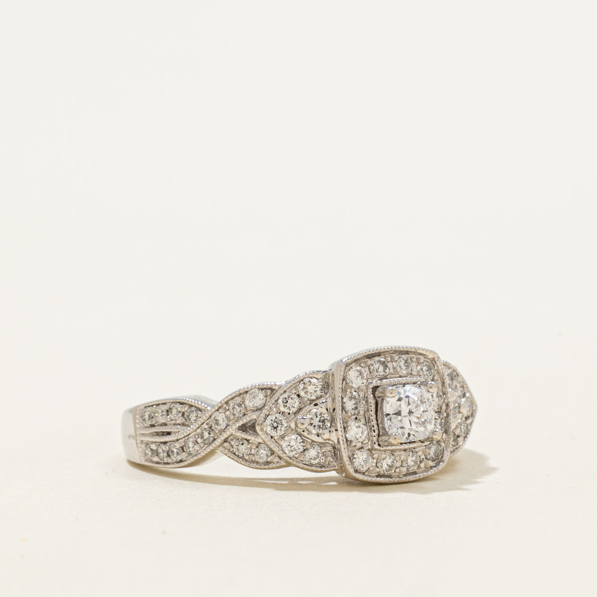 14k Diamond Halo Accented Ring  | 0.46ctw | SZ 6.75