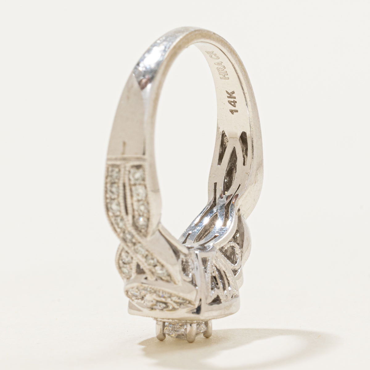 14k Diamond Halo Accented Ring  | 0.46ctw | SZ 6.75