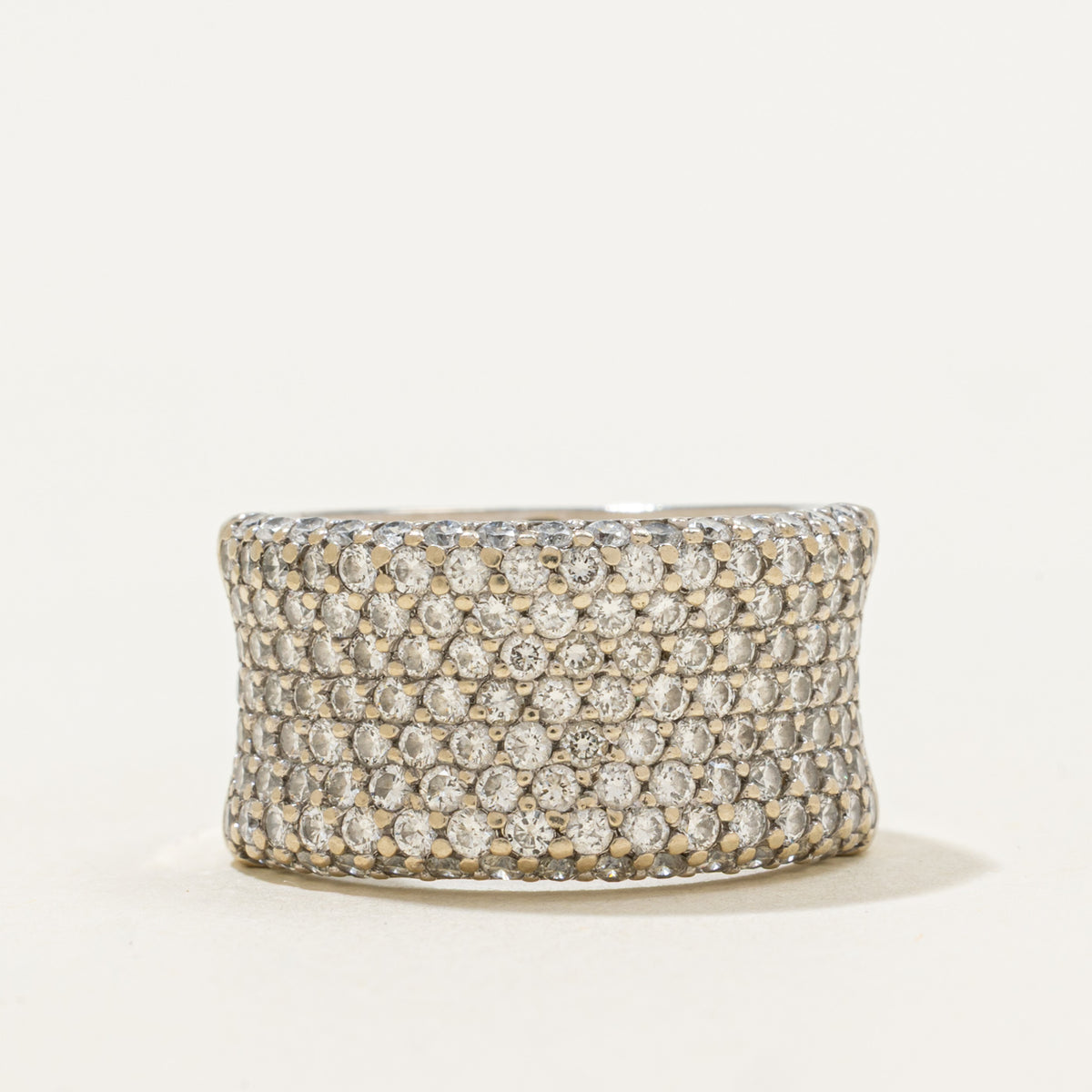 14k Pavé Set Diamond Wide Band | 1.40ctw | 11.30mm | SZ 6