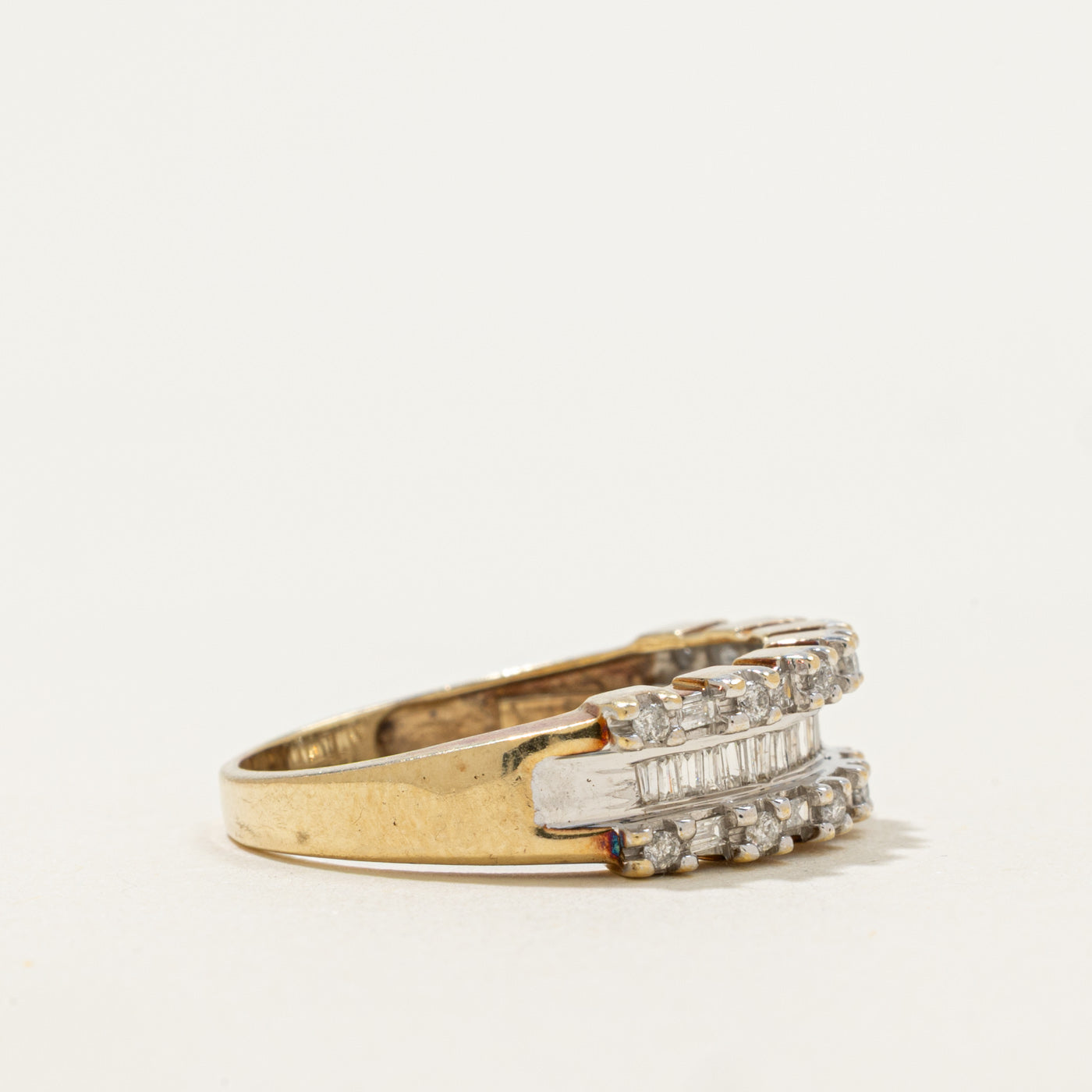 10k Multi Cut Multi Row Diamond Band | 0.42ctw | SZ 8