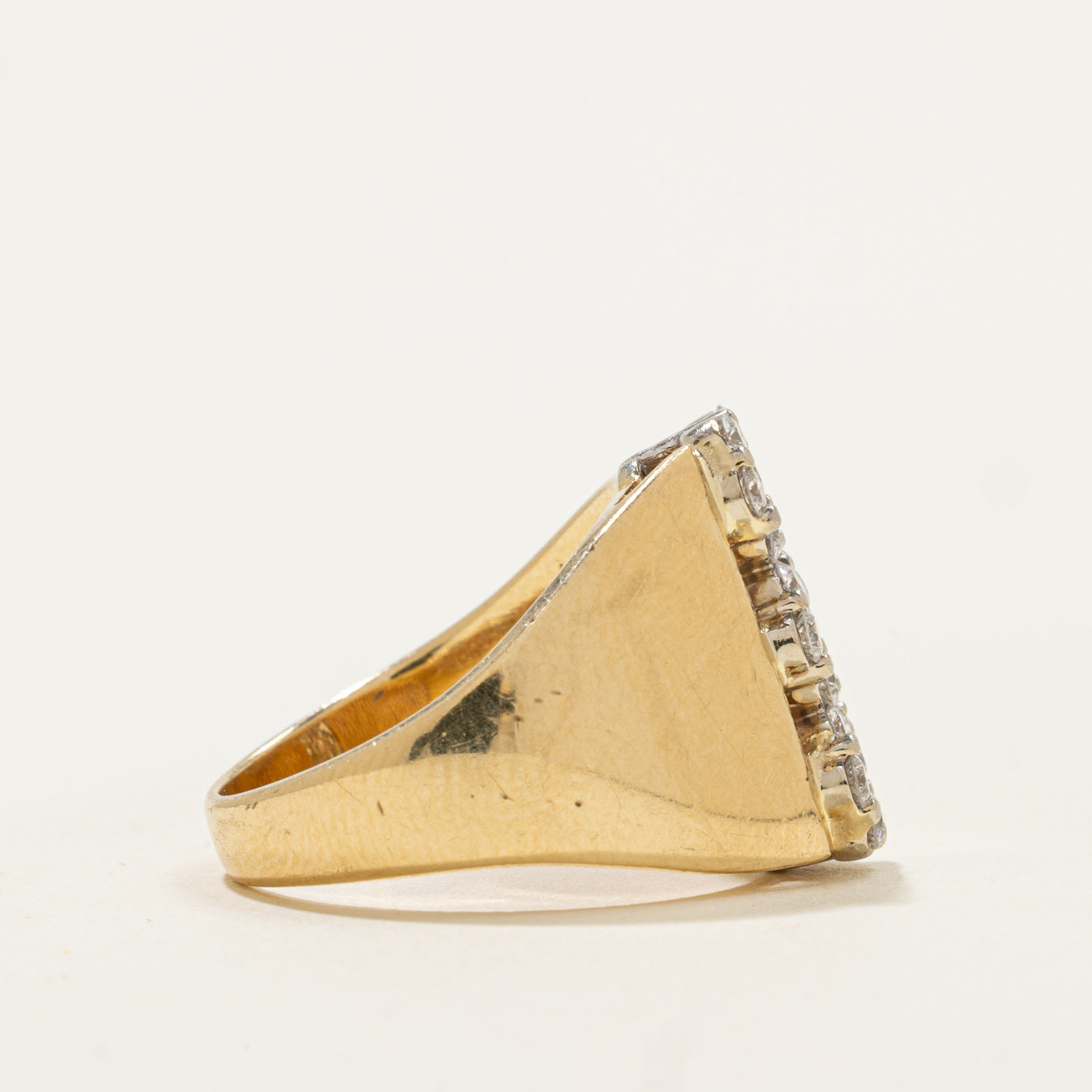 14k Diamond Floral Cluster Column Ring | 0.72ctw | SZ 8