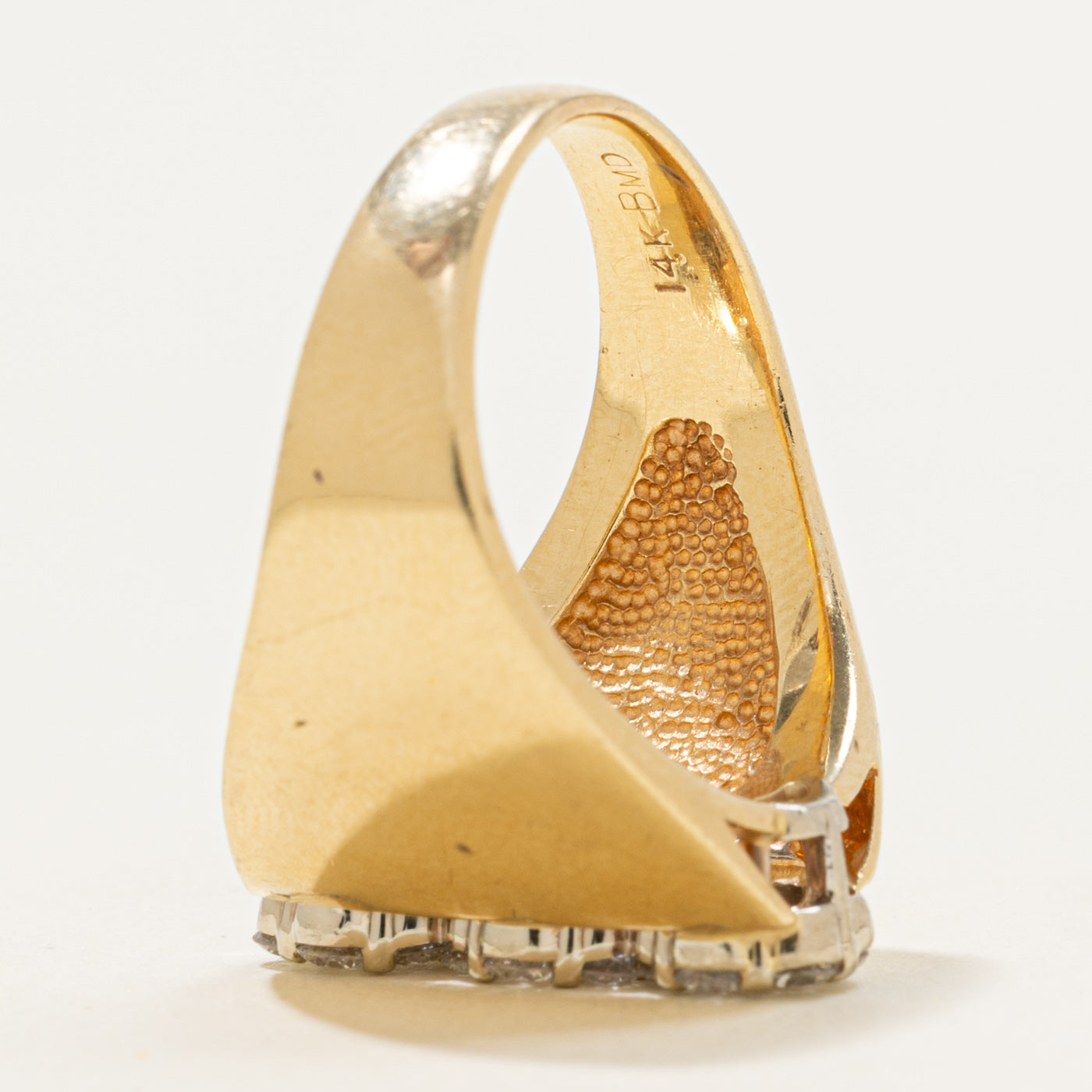 14k Diamond Floral Cluster Column Ring | 0.72ctw | SZ 8