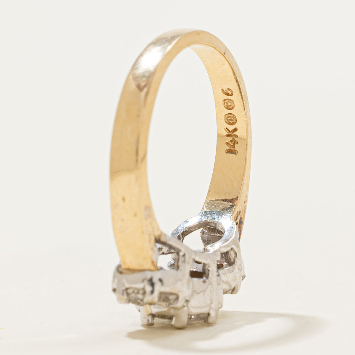 14k Diamond Three Floral Cluster Ring | 0.80ctw | SZ 7.25
