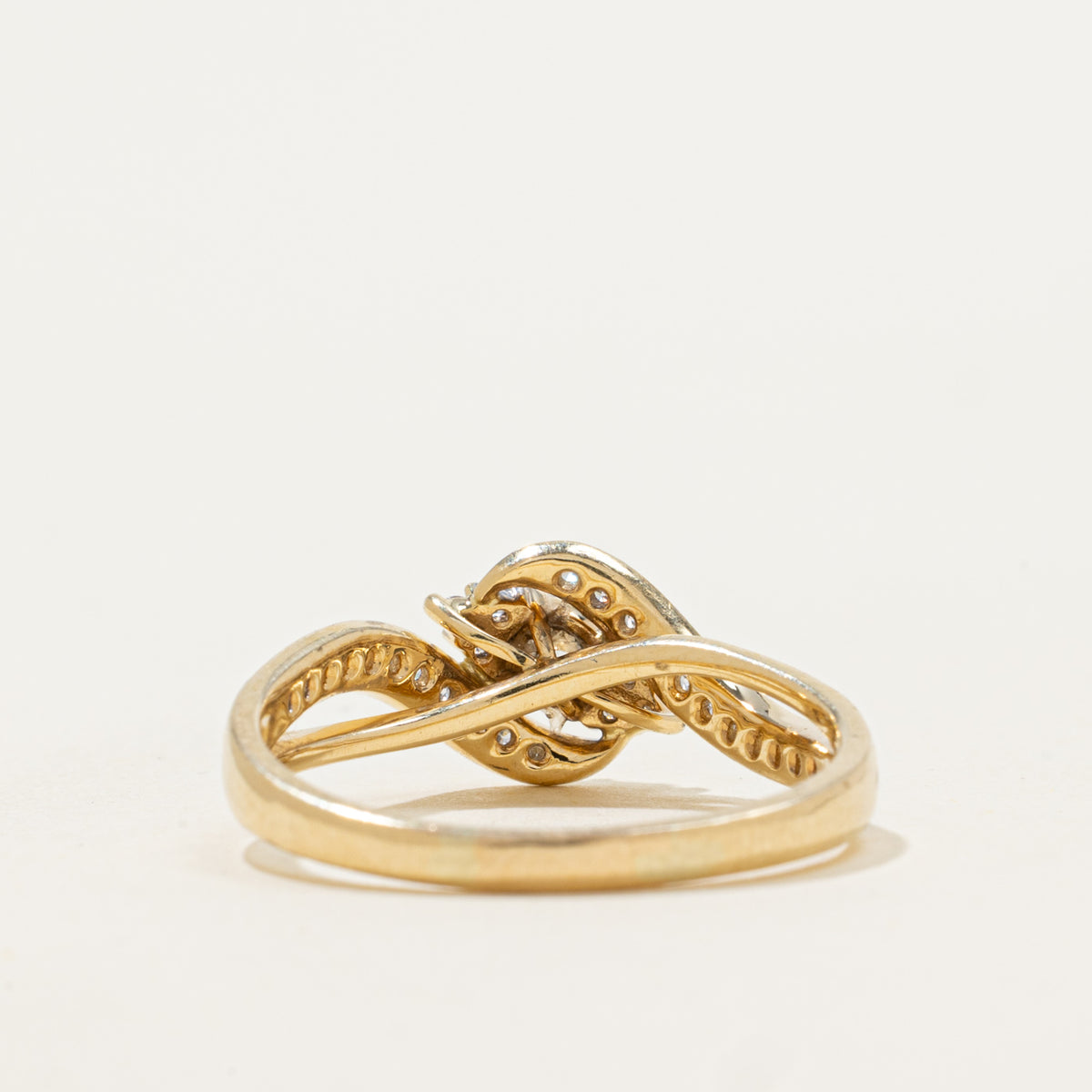 14k Diamond Accented Wave Bypass Ring | 0.43ctw | SZ 8.5
