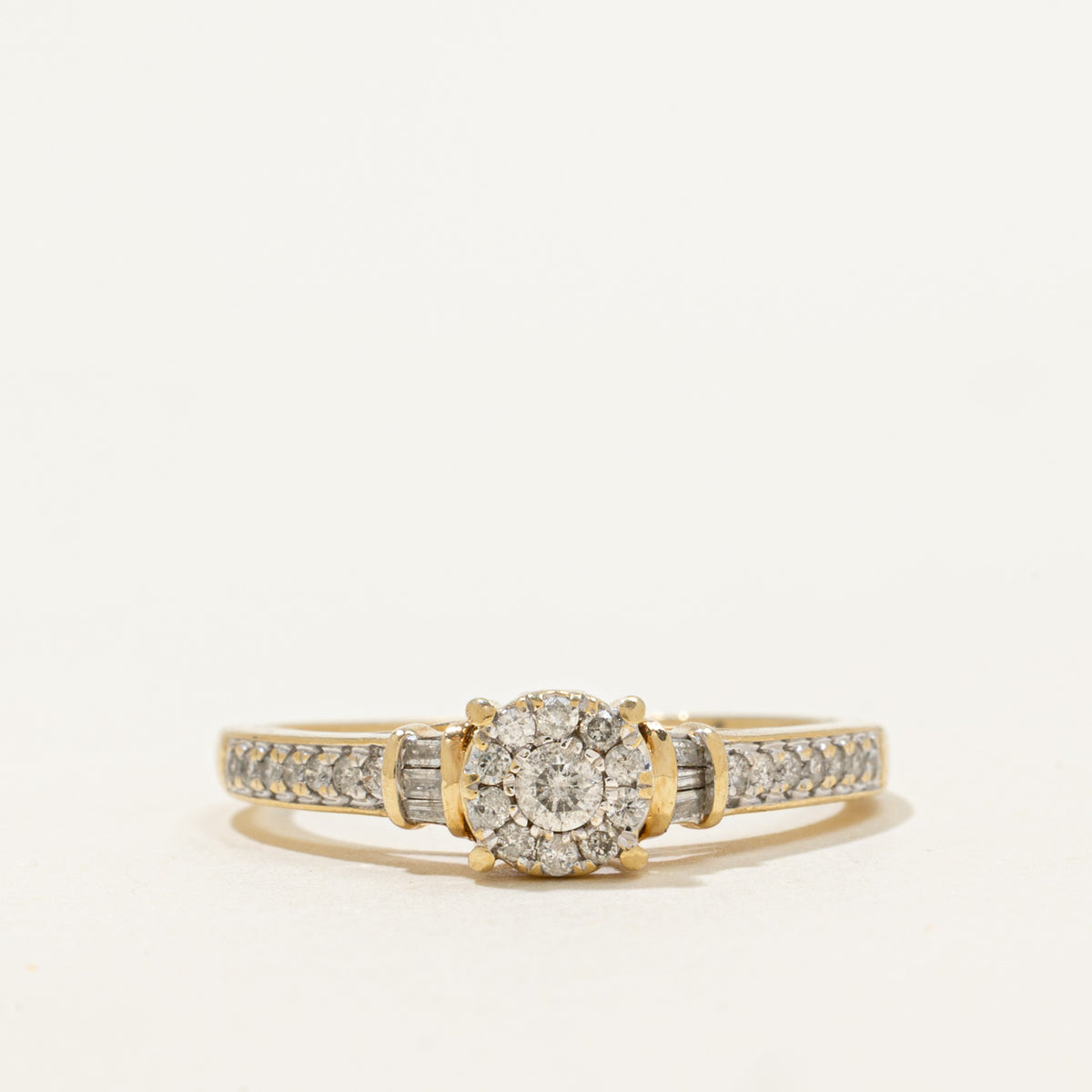 10k Illusion Set Diamond Accented Ring | 0.28ctw | SZ 8.75