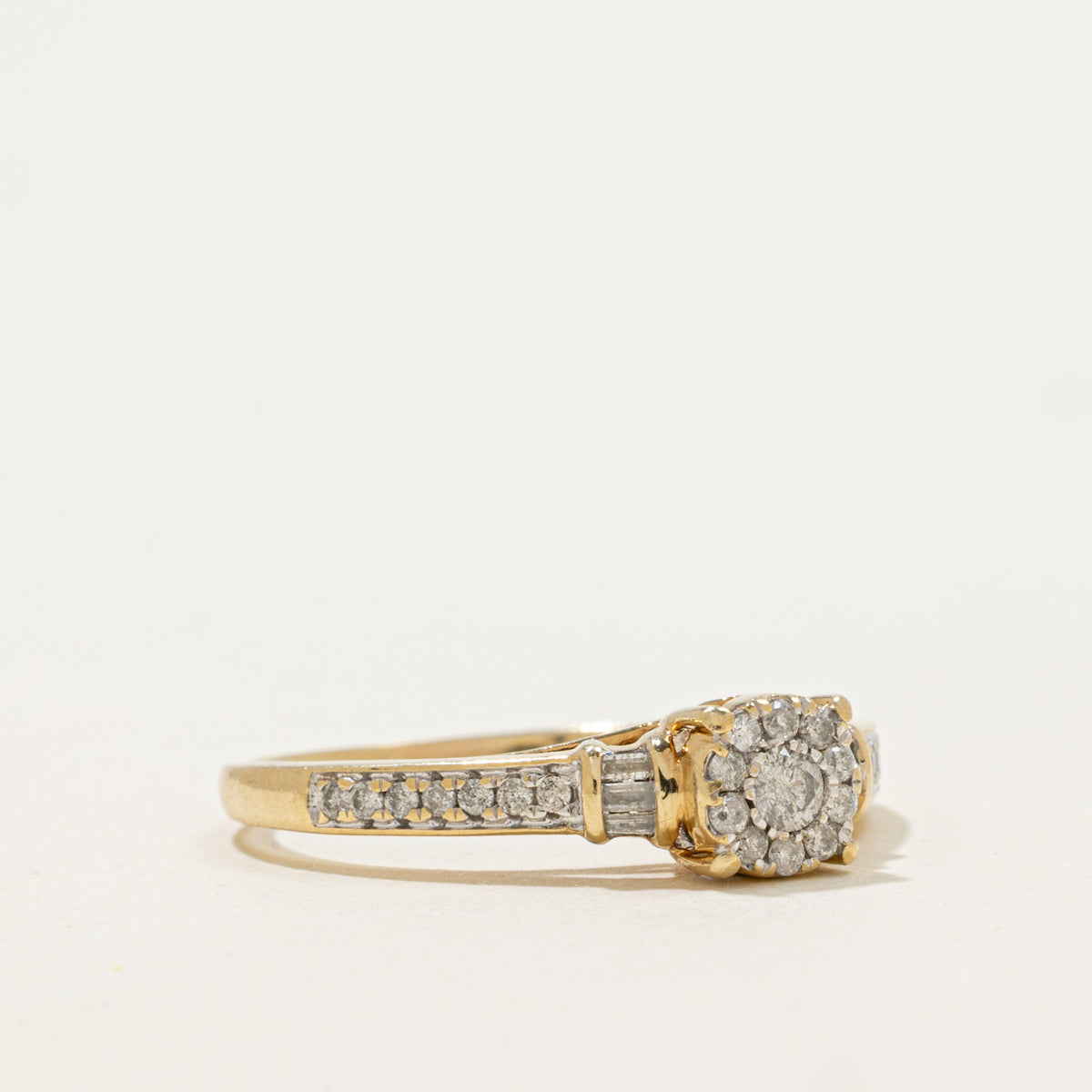 10k Illusion Set Diamond Accented Ring | 0.28ctw | SZ 8.75