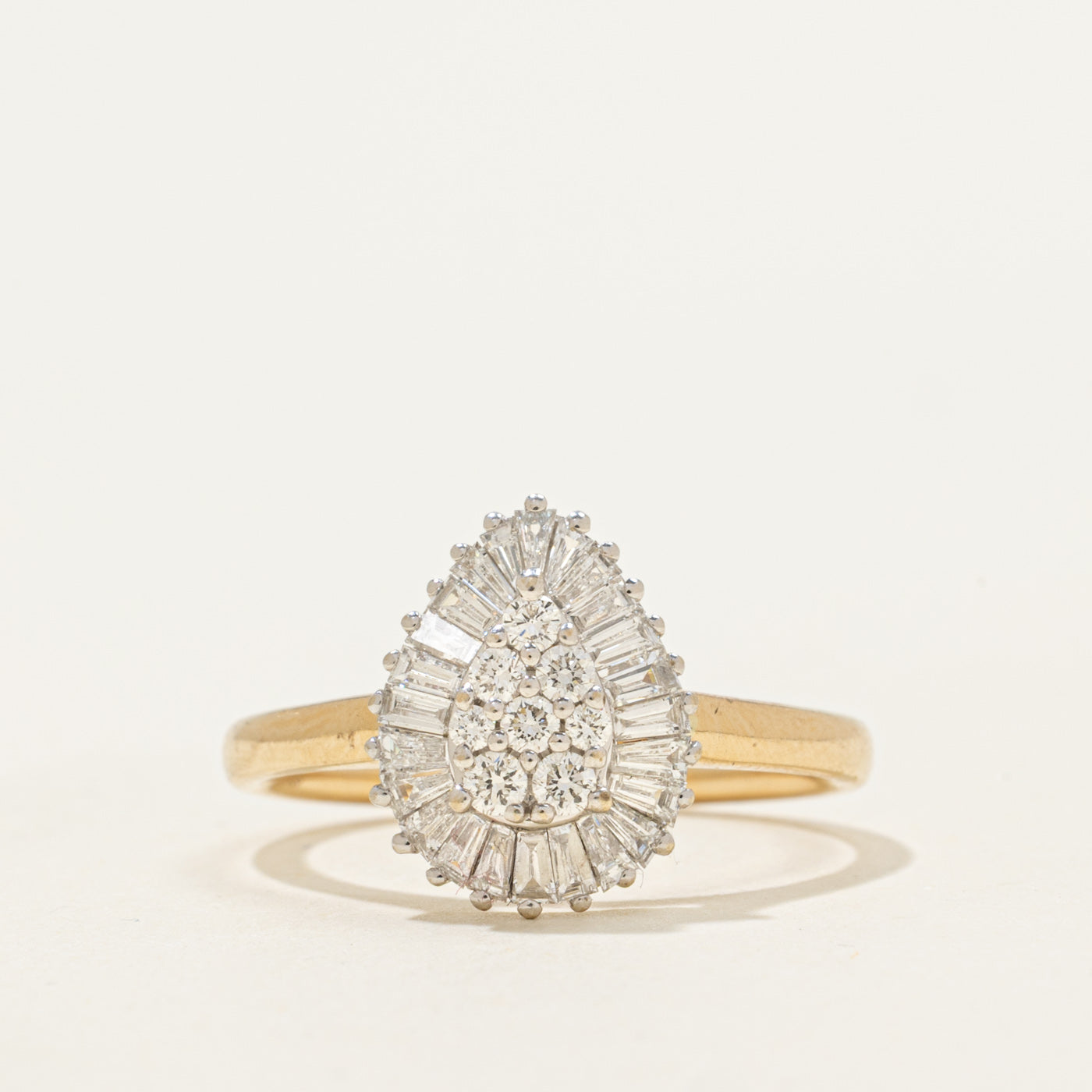 14k Diamond Pear Cluster Ring | 0.52ctw | SZ 7