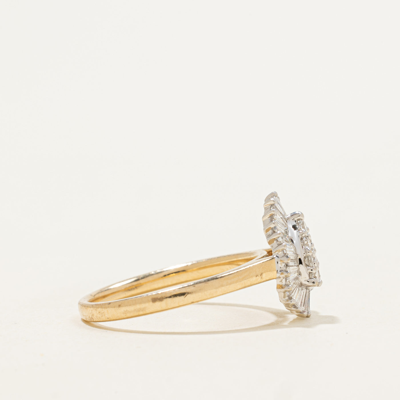 14k Diamond Pear Cluster Ring | 0.52ctw | SZ 7