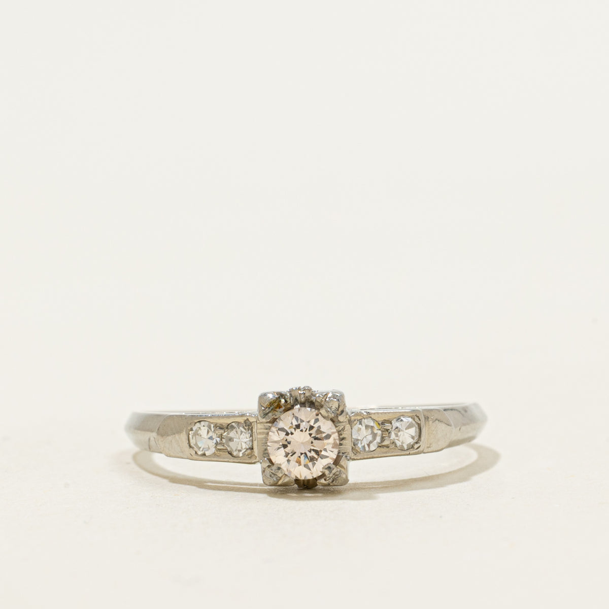18k Illusion Set Diamond Accented Ring | 0.24ctw | SZ 7.75