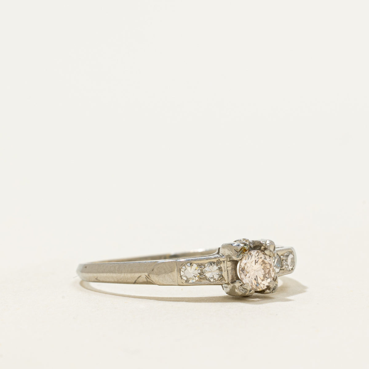 18k Illusion Set Diamond Accented Ring | 0.24ctw | SZ 7.75
