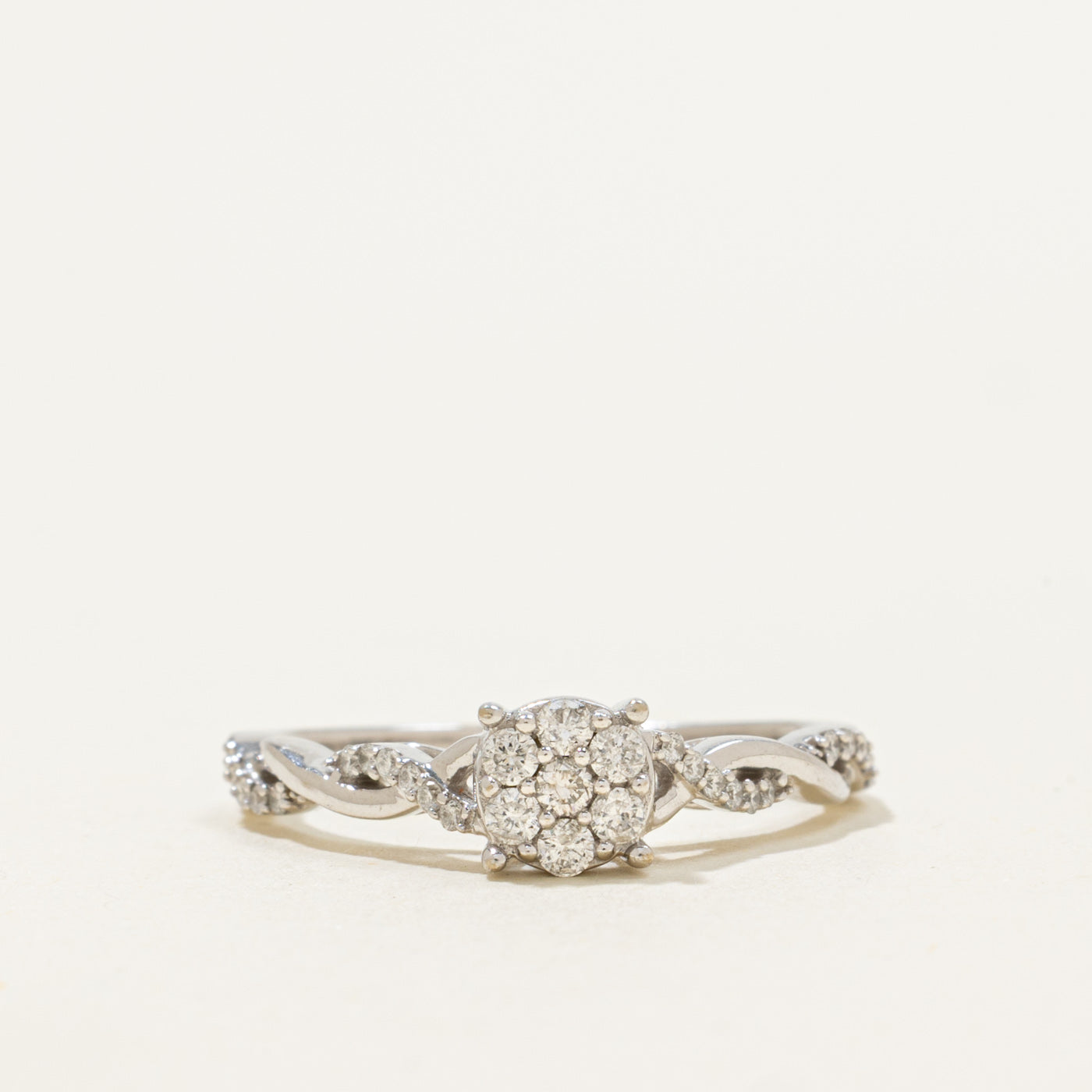 10k Diamond Cluster Twist Ring | 0.13ctw | SZ 6.5