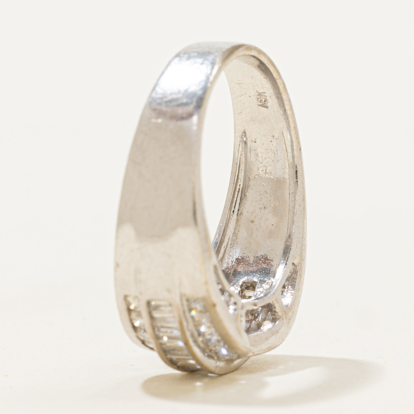 18k Multi Row Diamond Pinched Ring | 0.56ctw | SZ 6.75