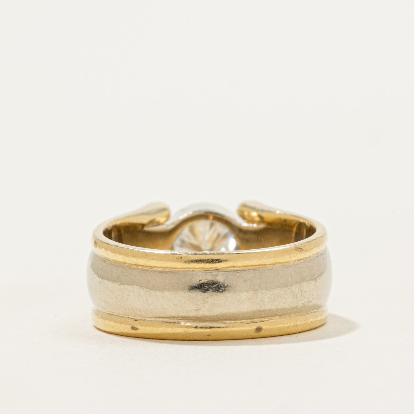 18k Bezel Set Diamond Chunky Ring | 0.97ct SI1 G/H | SZ 6.5