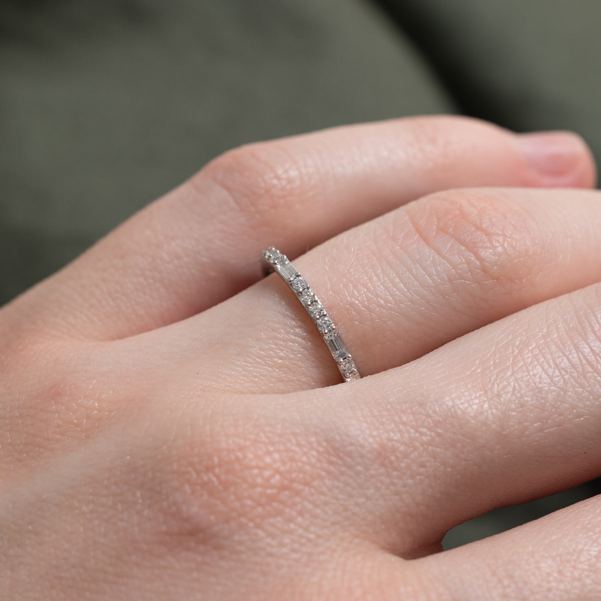 14k Mixed Cut Semi Eternity Diamond Band | 0.22ctw | 1.70mm | SZ 5