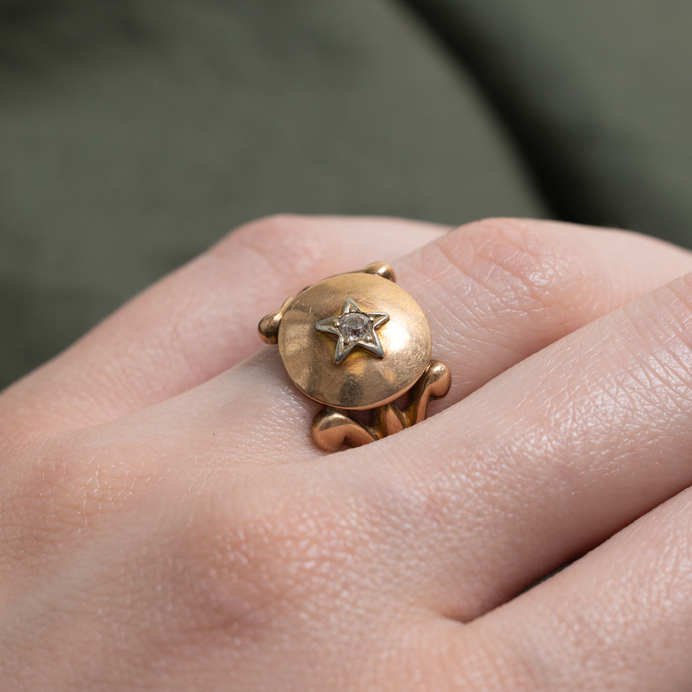 Vintage Canadian Diamond Star Shield Ring | 0.10ctw | SZ 5.75