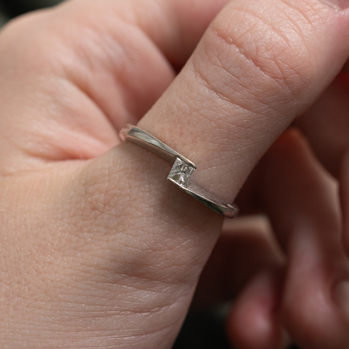14k Princess Cut Diamond Bypass Ring | 0.20ct | SZ 9.25