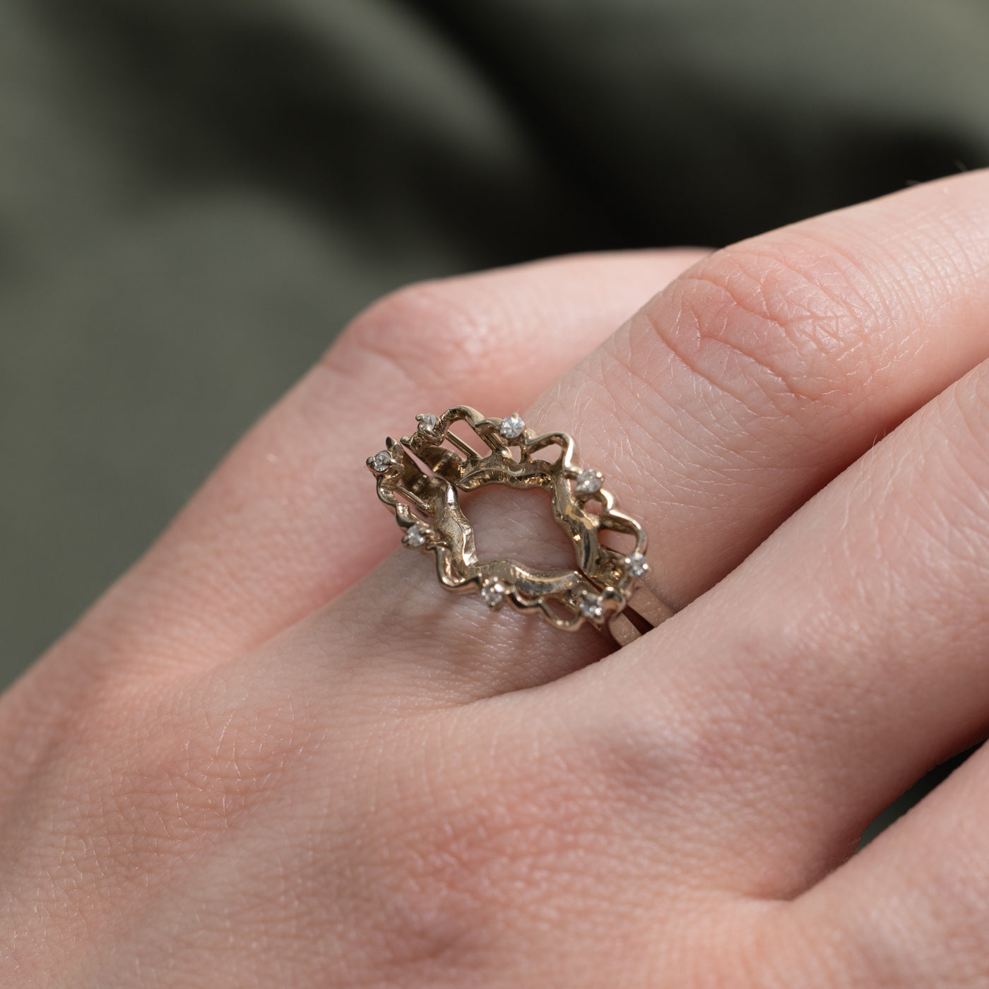 14k Diamond Geometric Ring Guard | 0.08ctw | SZ 6.25