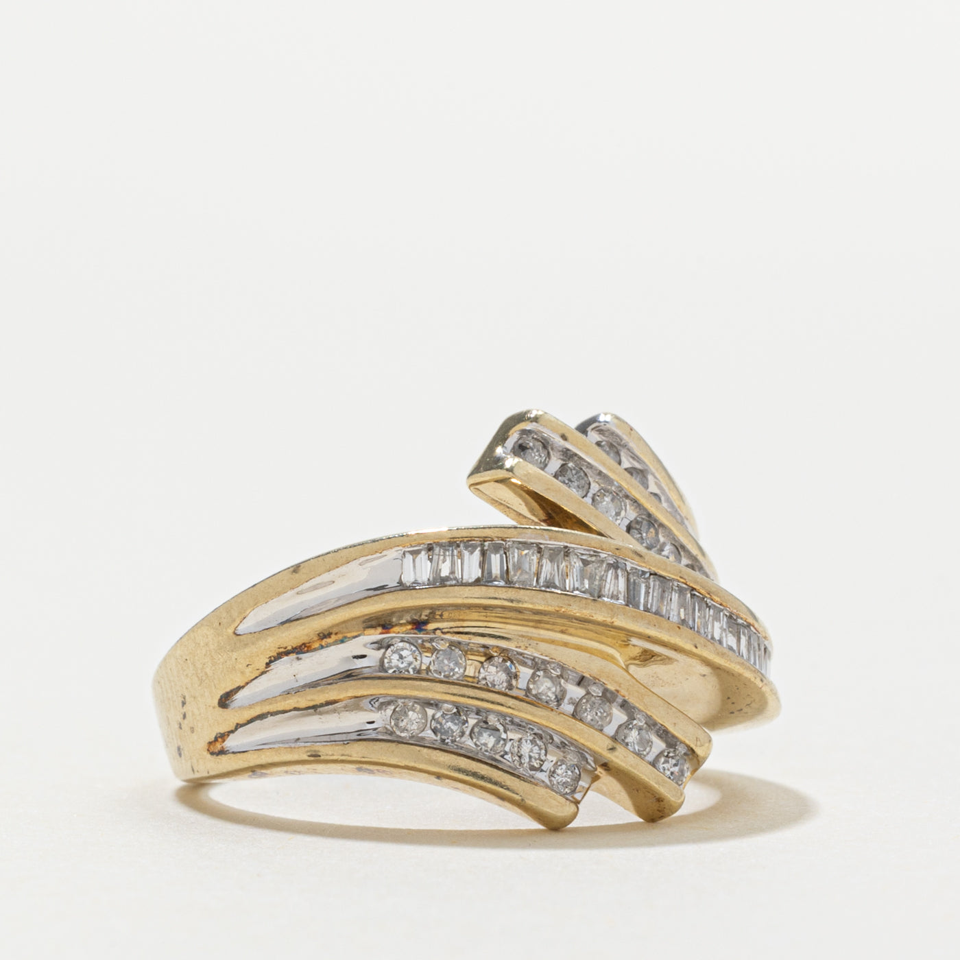 10k Diamond Multi Row Bypass Ring | SZ 7