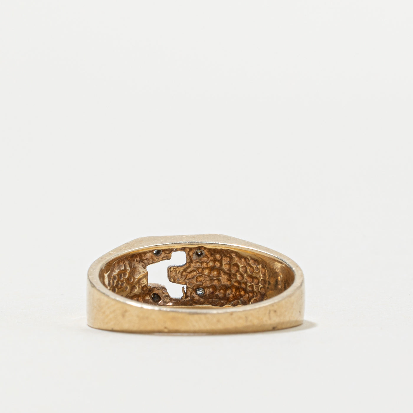 10k Diamond "E" Initial Ring | SZ 6