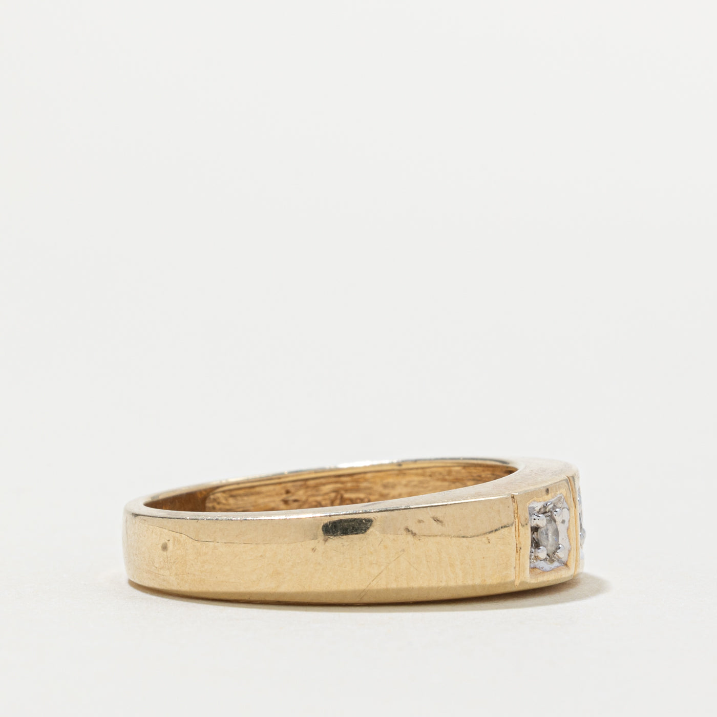 10k Three Stone Diamond Band | SZ 11