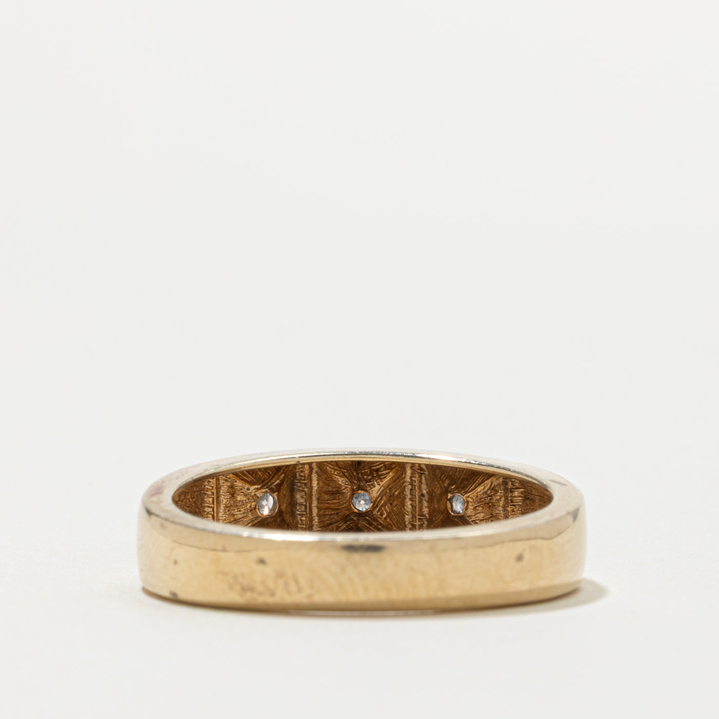 10k Three Stone Diamond Band | SZ 11