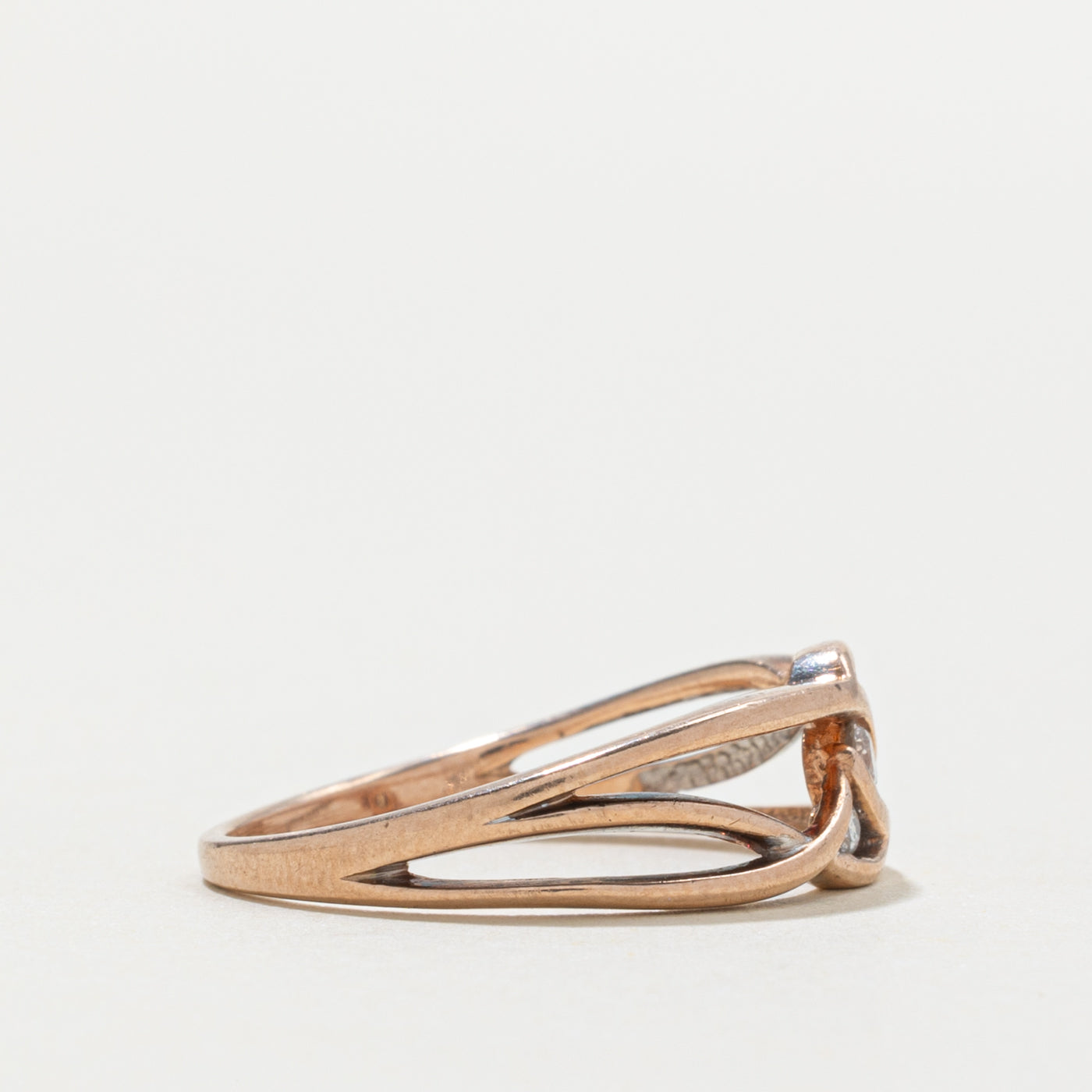 10k Rose Gold Diamond Openwork Ring | SZ 6.5