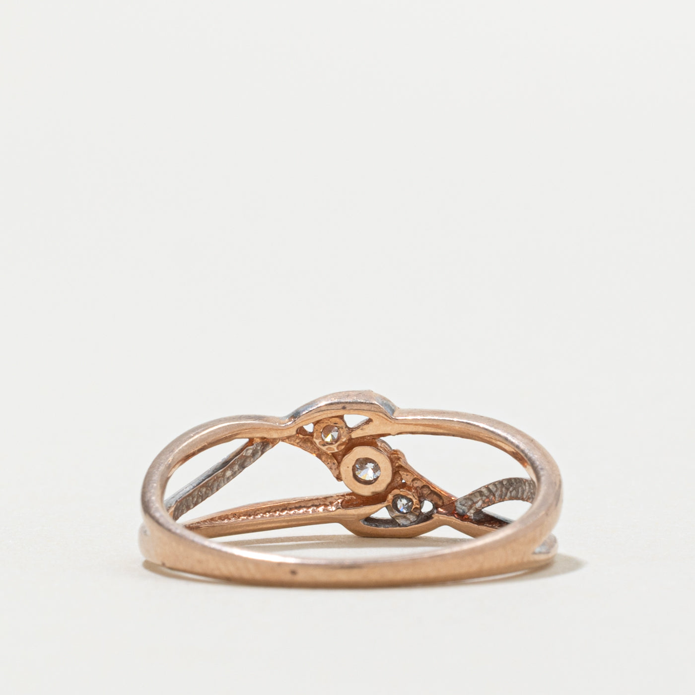 10k Rose Gold Diamond Openwork Ring | SZ 6.5