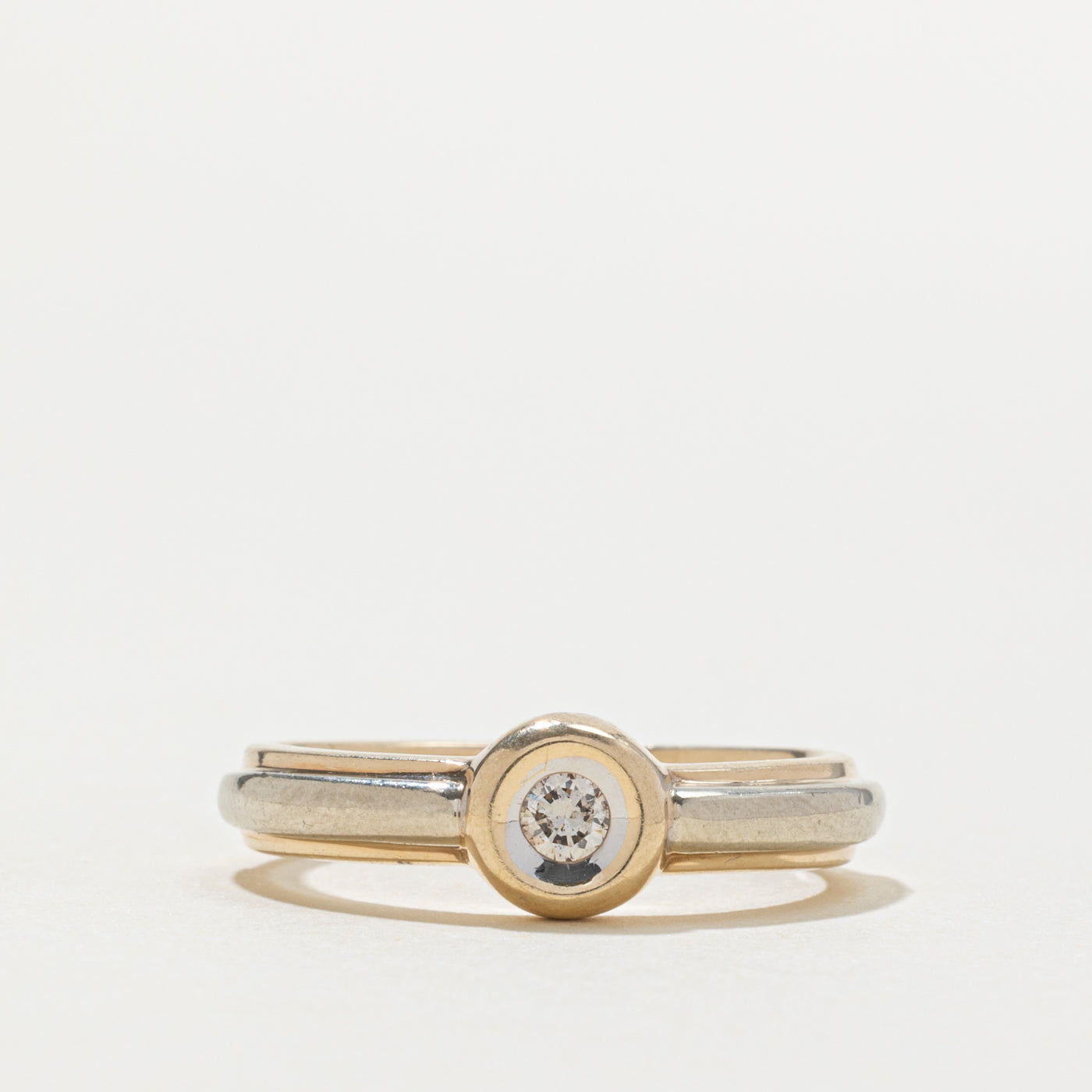 10k Two-Tone Gold Diamond Ring | SZ 8.25