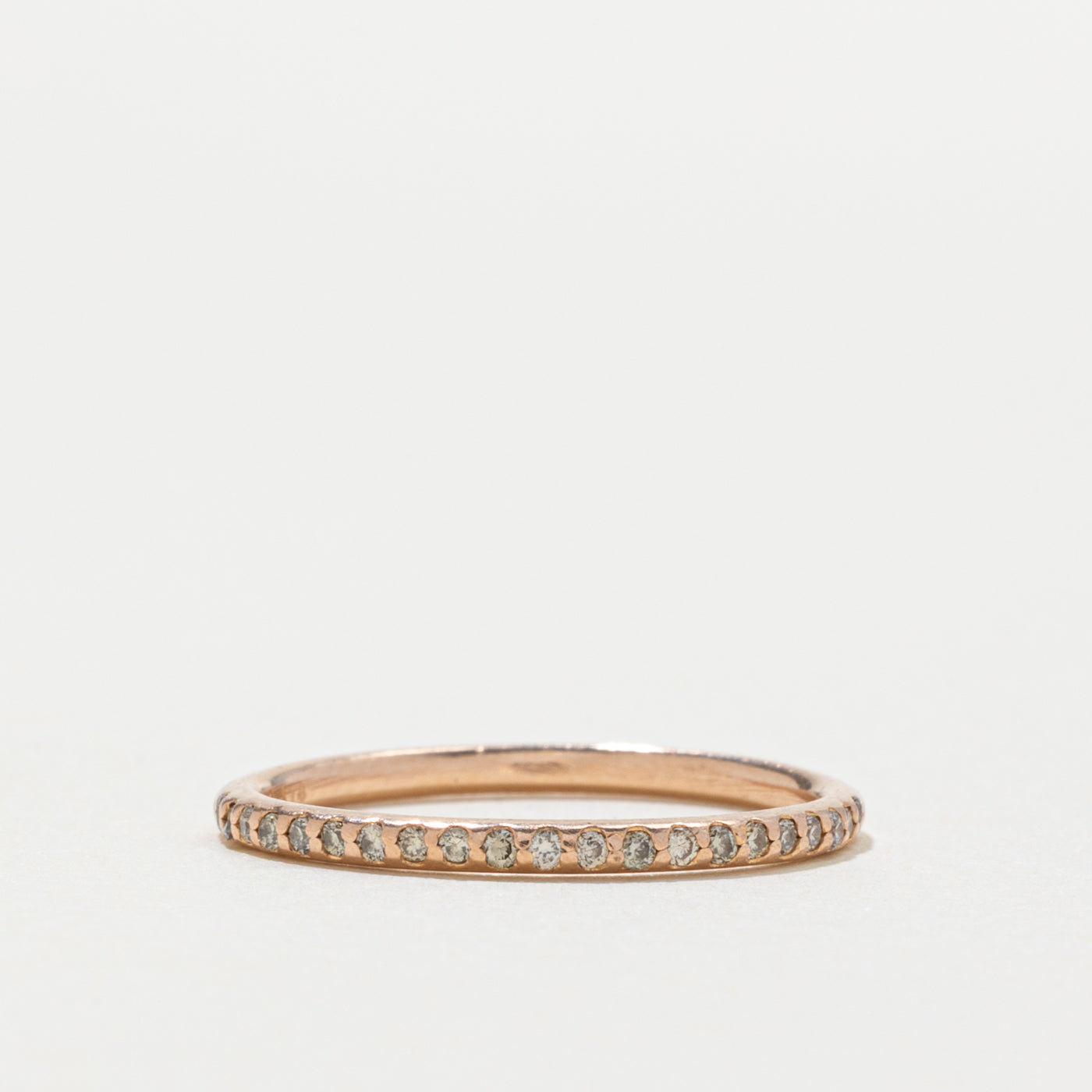14k Rose Gold Semi Eternity Diamond Band | 1.54mm | SZ 5.5