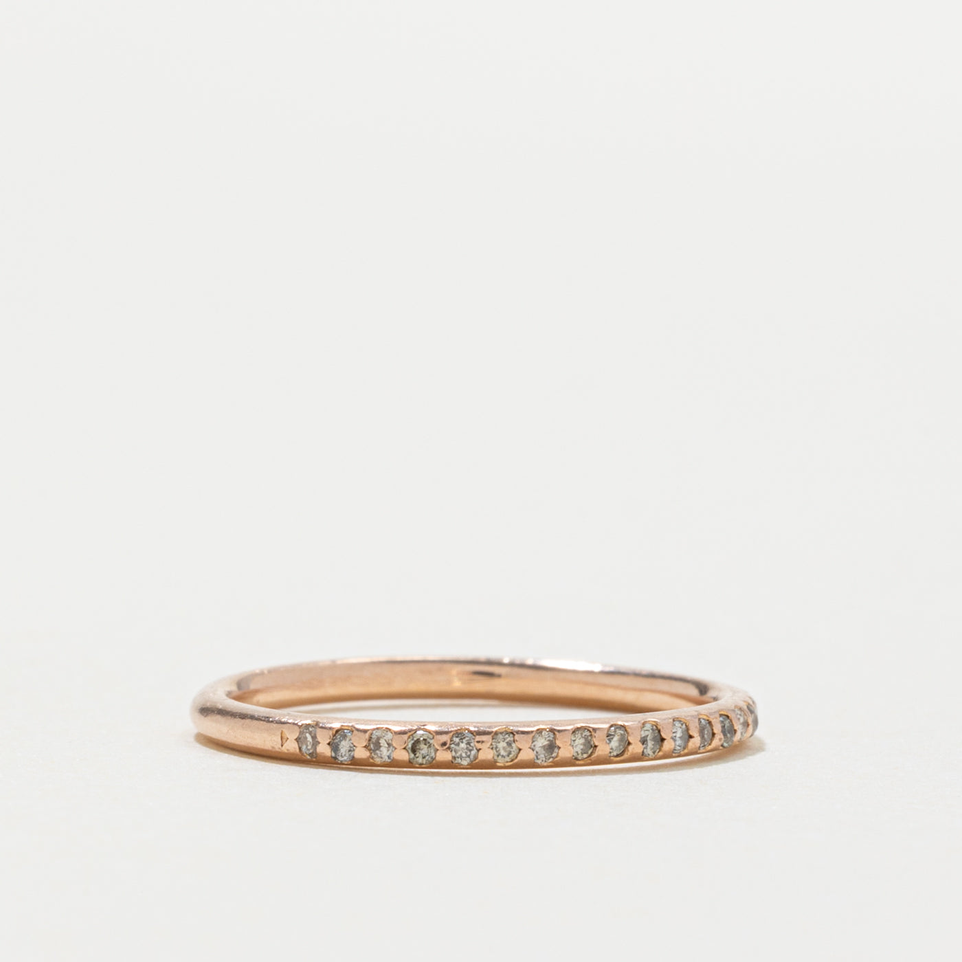 14k Rose Gold Semi Eternity Diamond Band | 1.54mm | SZ 5.5
