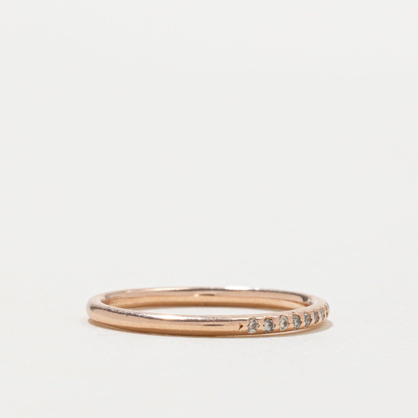 14k Rose Gold Semi Eternity Diamond Band | 1.54mm | SZ 5.5