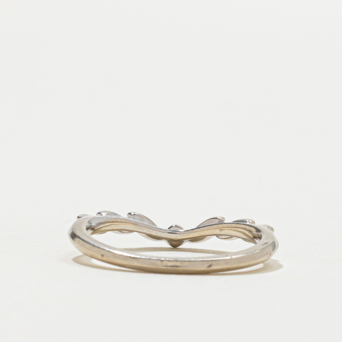 14k Diamond Leaf Design Contour Ring | SZ 4.25