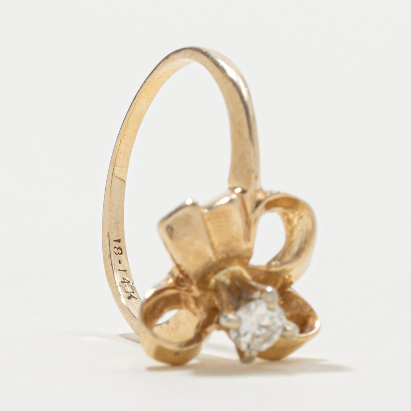 14k Diamond Bow Ring | SZ 5.25