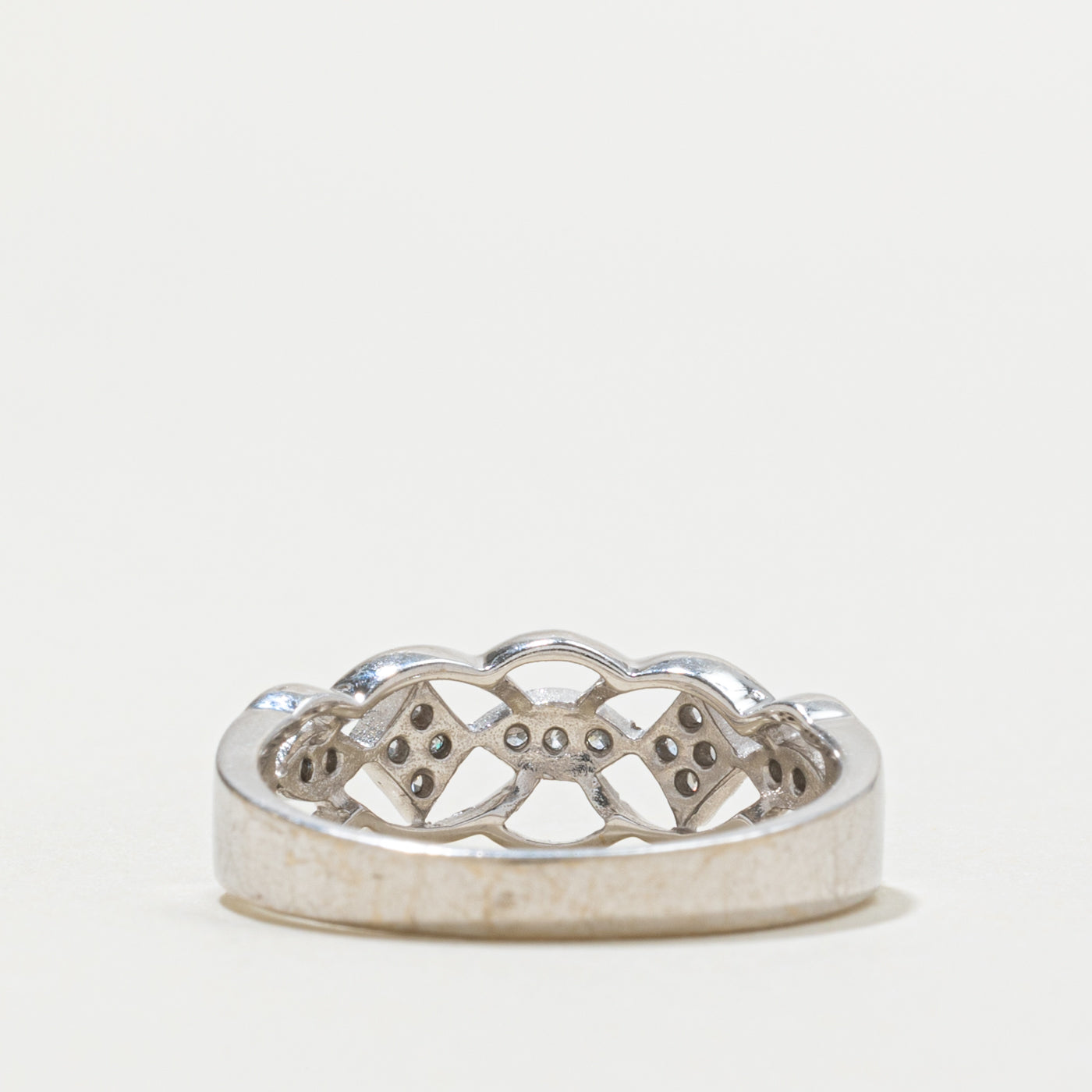 18k Diamond Openwork Geometric Ring | SZ 6.25