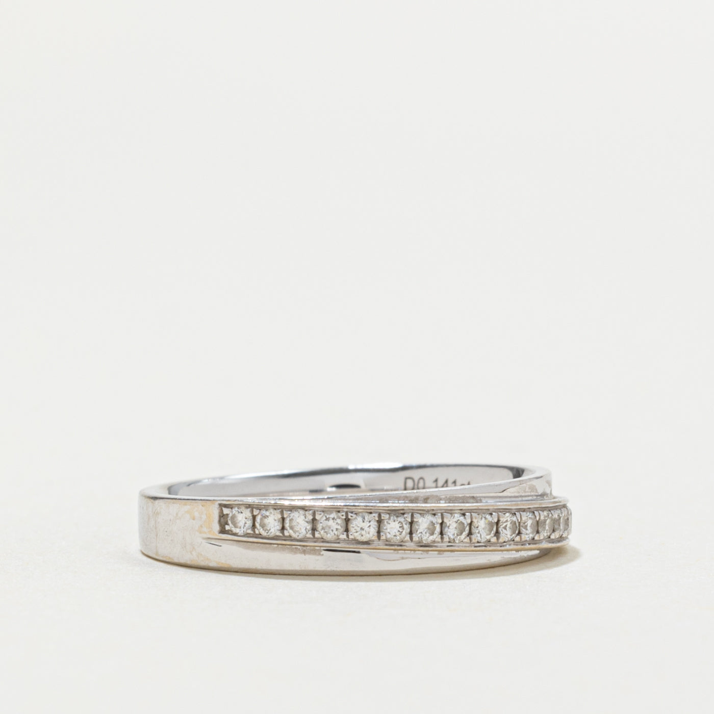 18k Semi Eternity Diagonal Set Diamond Band | SZ 4.75