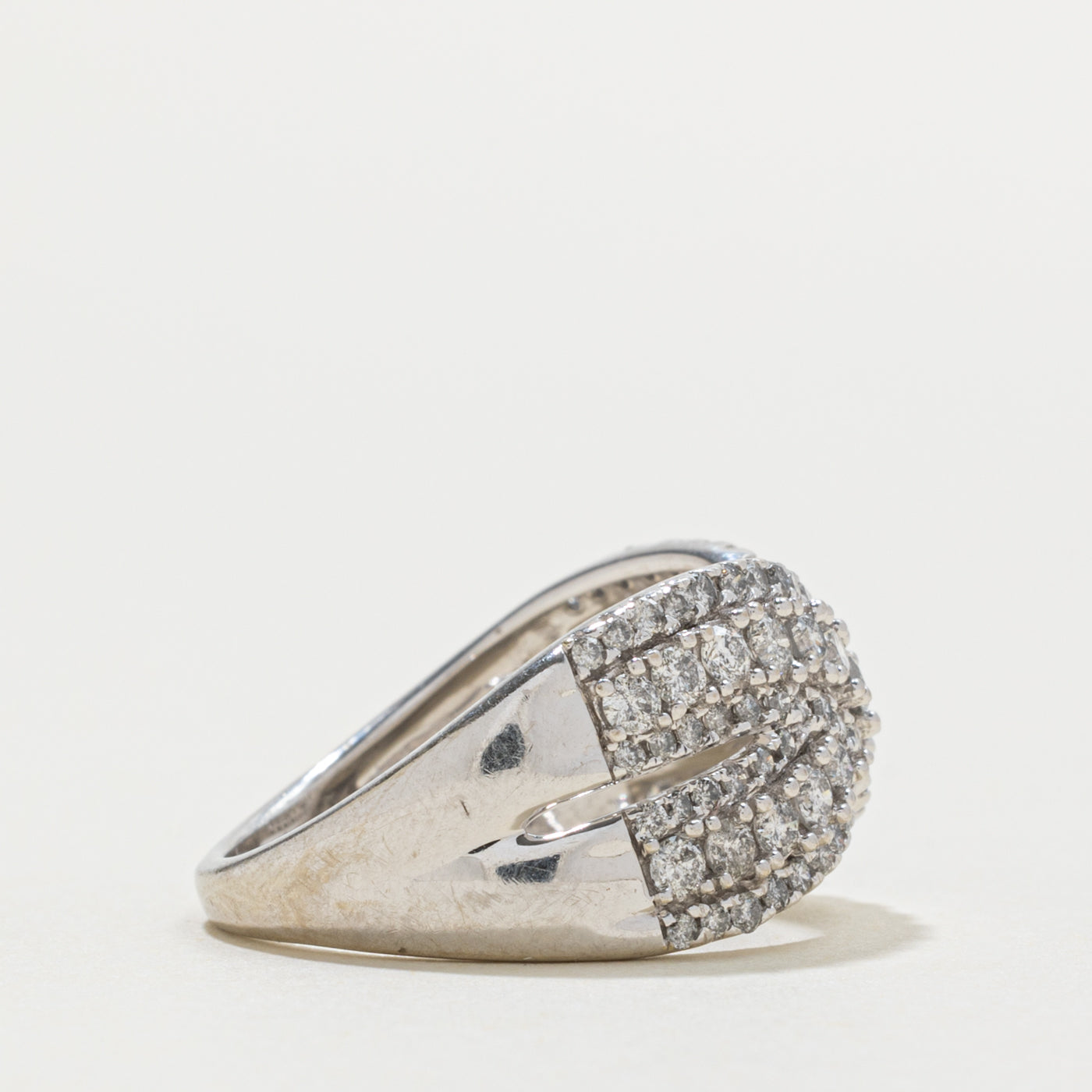 10k Diamond Multi Row Crossover Ring | 1.25ctw | SZ 7.25
