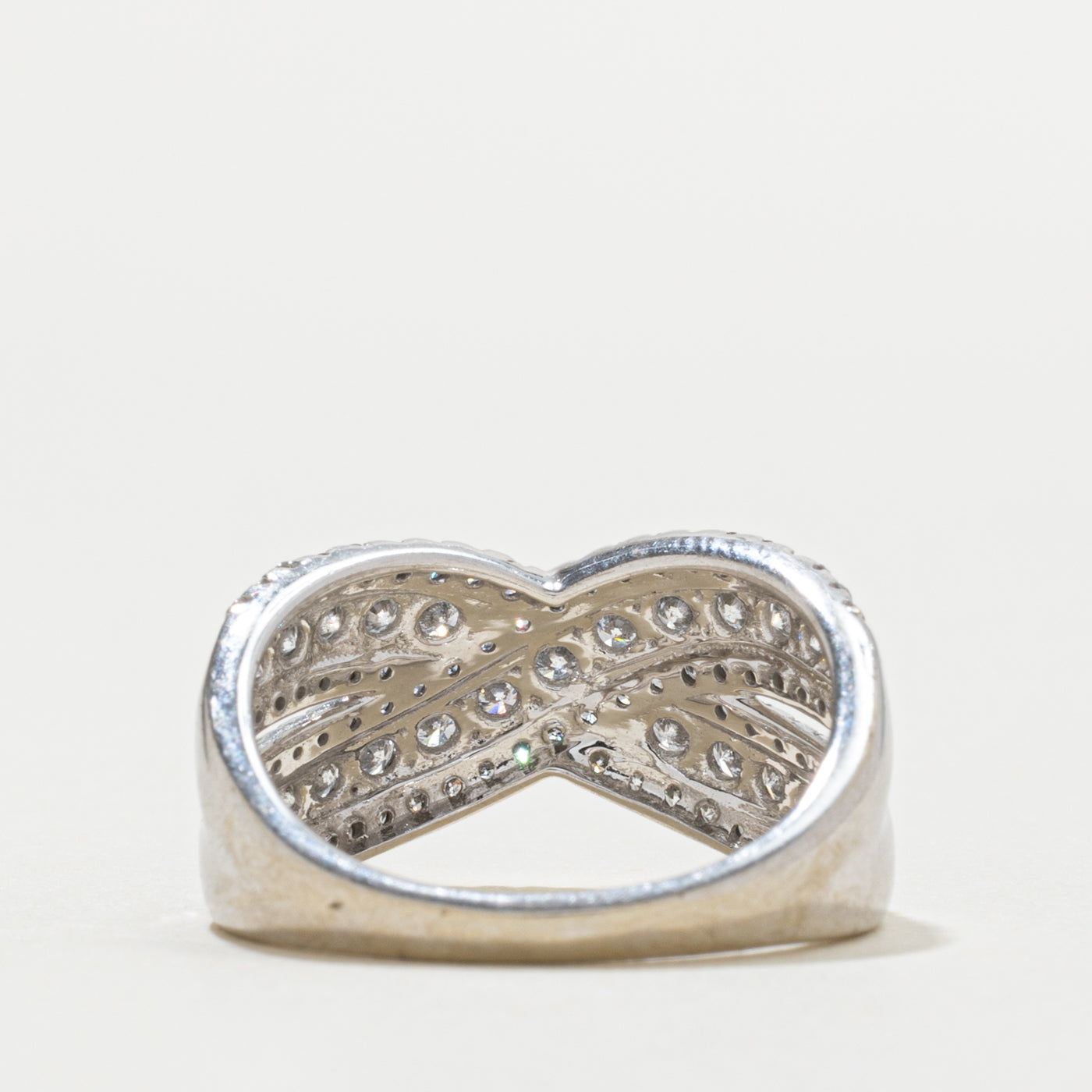 10k Diamond Multi Row Crossover Ring | 1.25ctw | SZ 7.25