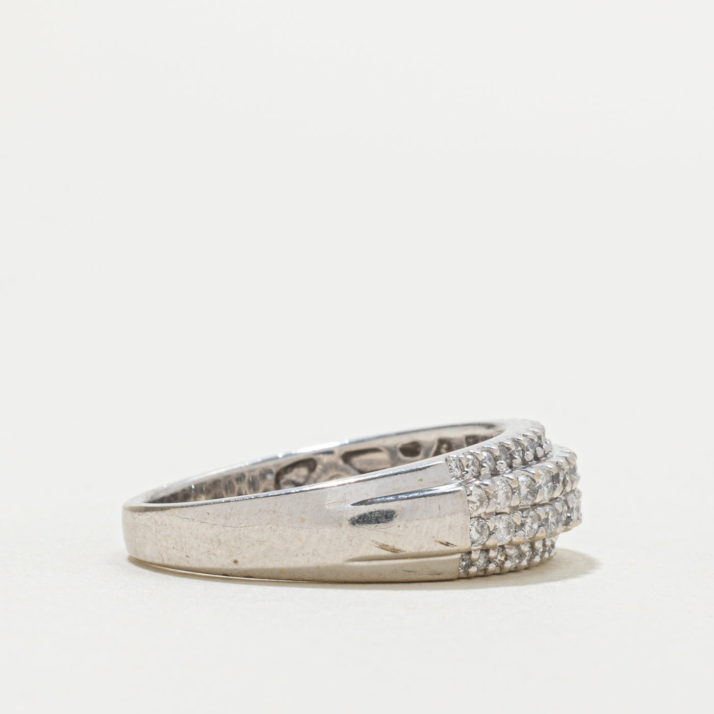 14k Diamond Multi Row Band | 0.30ctw | SZ 6.5