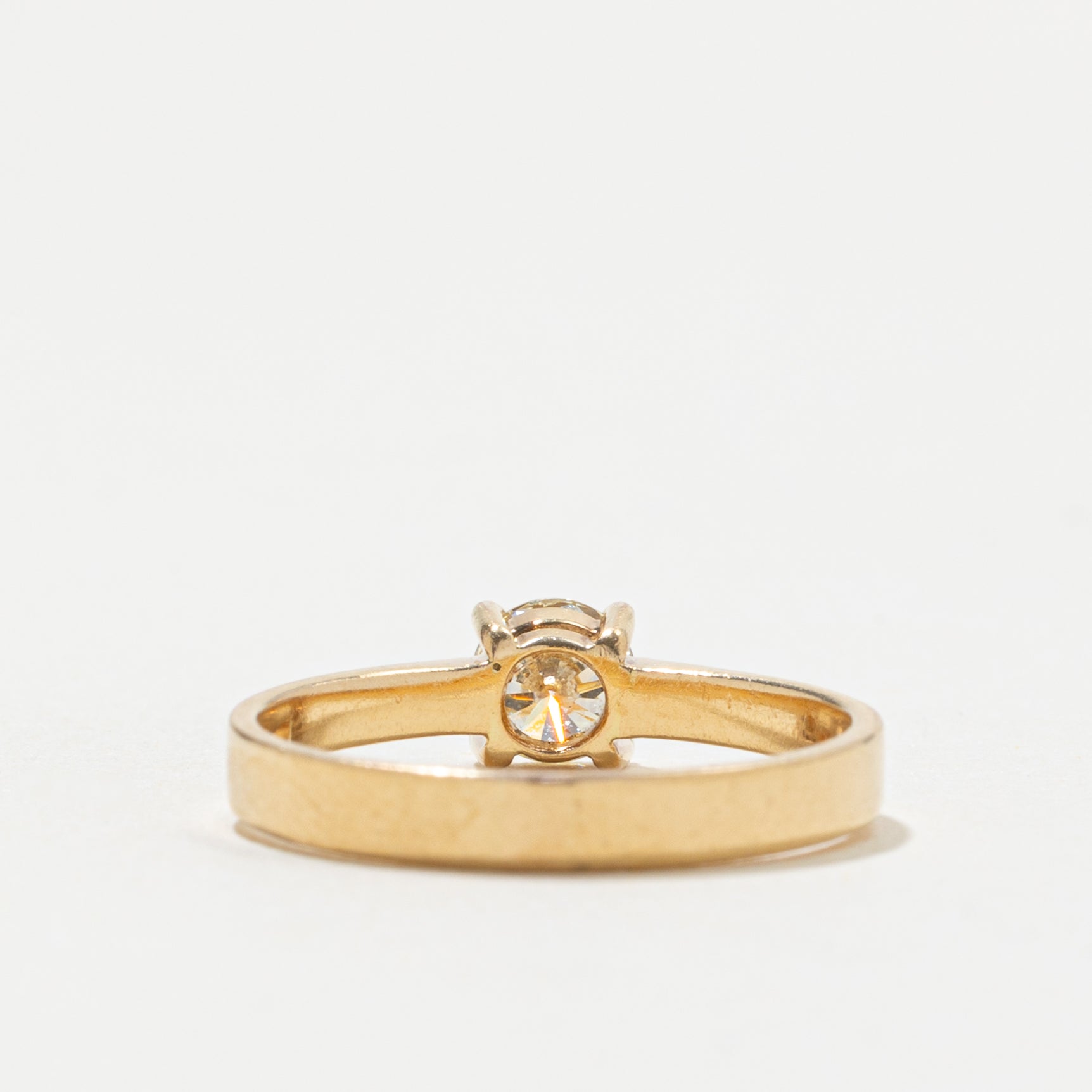 18k Round Brilliant Cut Solitaire Diamond Ring | 0.45ct VS2 J/K | SZ 6.25