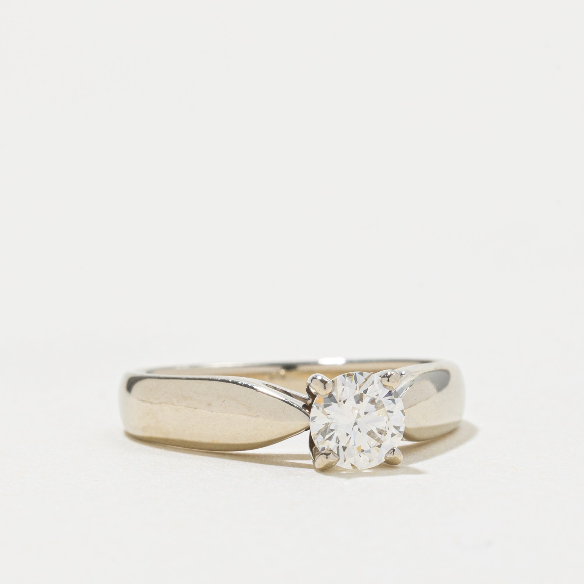 18k Solitaire Diamond Reverse Tapered Ring | 0.48ct VS2/SI1 G/H | SZ 5.75