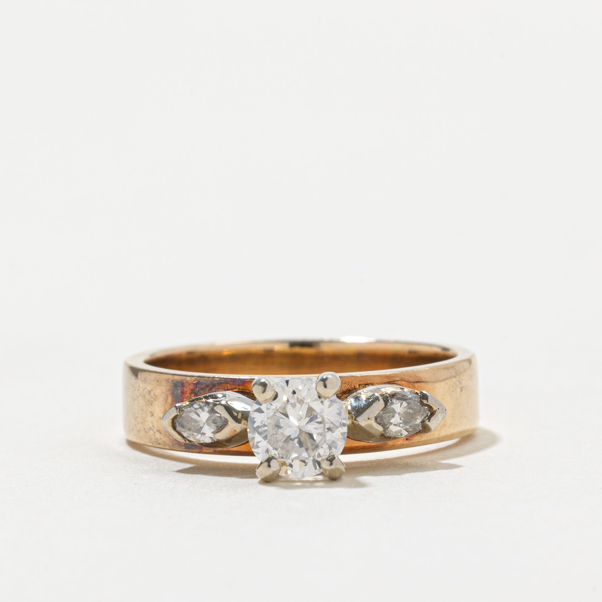14k Diamond Marquise Cut Accented Ring | 0.45ct SI2 I, 0.20ctw | SZ 5.75