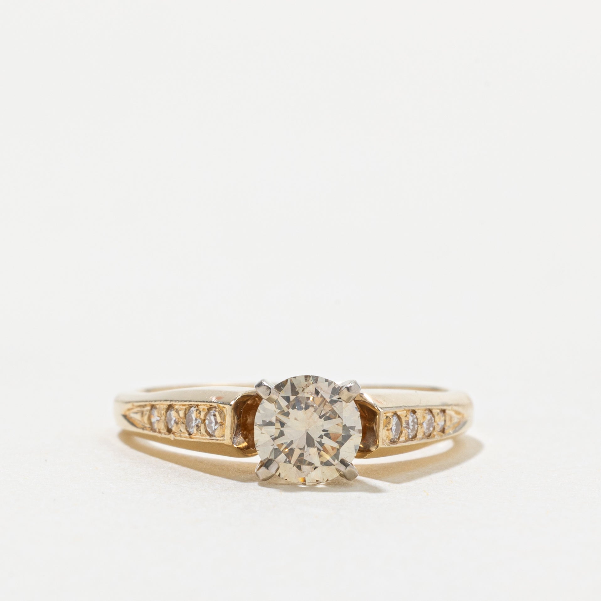 GIA Colour-Treated Pinkish Orange Diamond Accented Ring | 0.61ct SI2/I1, 0.16ctw | SZ 6